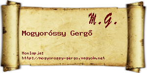 Mogyoróssy Gergő névjegykártya
