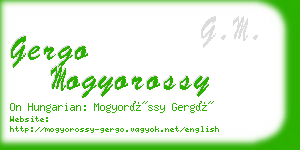 gergo mogyorossy business card